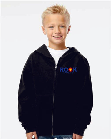 ROCK Swimming Youth Full Zip Hoodie- 3 colors- Matte or Glitter