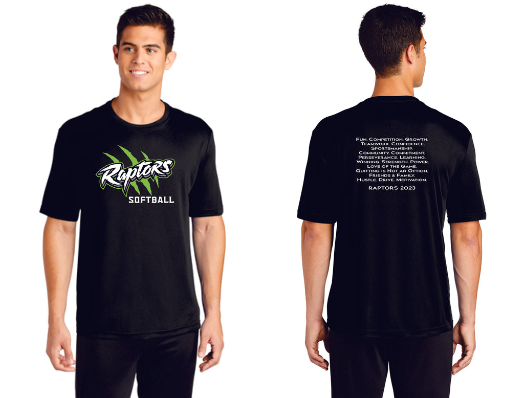Raptors Softball 2023 Wicking Tee- Ladies, Unisex, and Youth