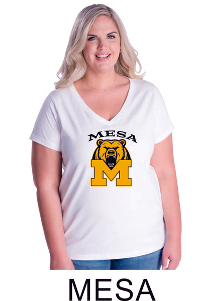 Mesa MS Curvy Ladies Tee- 3 designs- Matte or Glitter