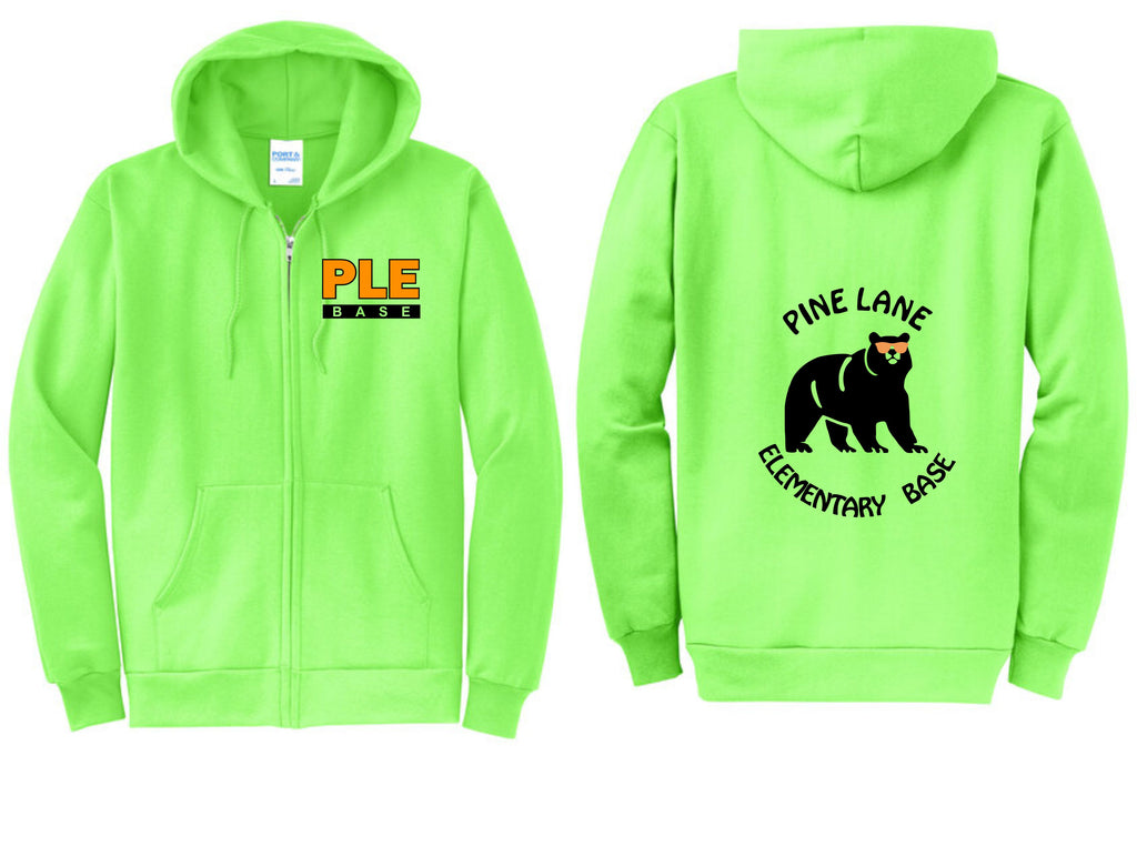 PLE BASE Neon Full Zip Hoodie- youth and adult sizes