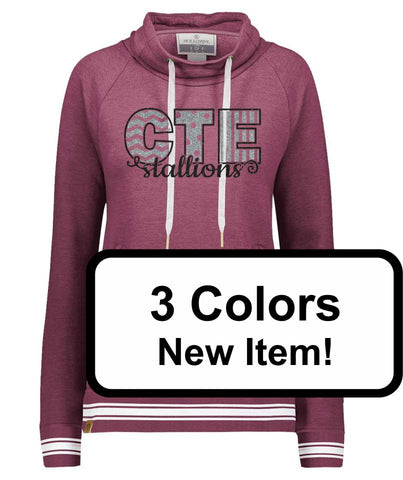 CTE Funnel Neck Ladies Pullover- 3 designs