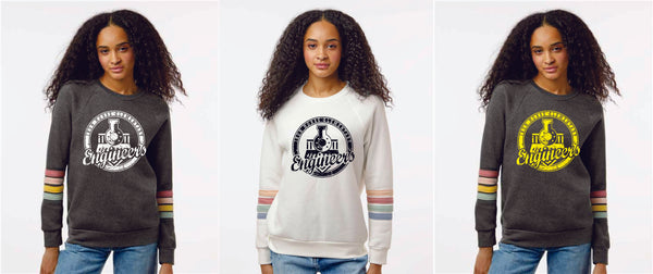 Iron Horse Ladies Stripe Sleeve Crewneck