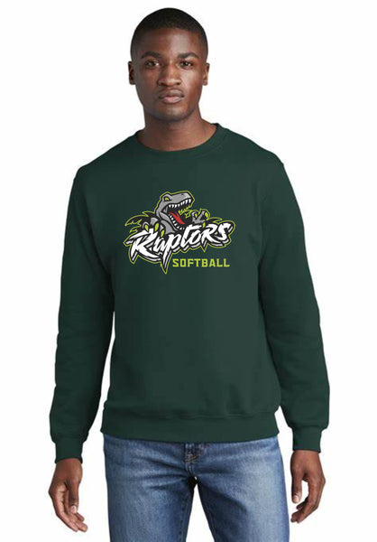 Raptors Softball Crewneck Sweatshirt- matte and glitter