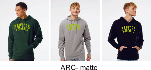 Raptors Softball Hoodie- Adult and Youth
