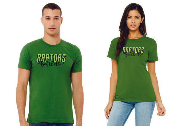 Raptors Softball SCRIPT Tee- Ladies and Unisex Sizes
