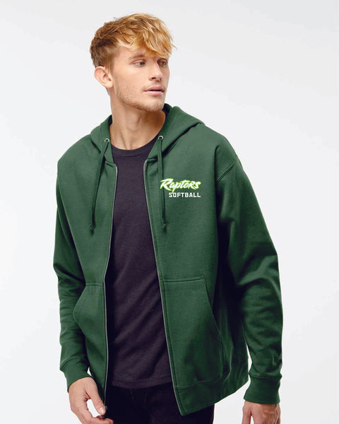 Raptors Softball Full Zip Hoodie- Adult and Youth