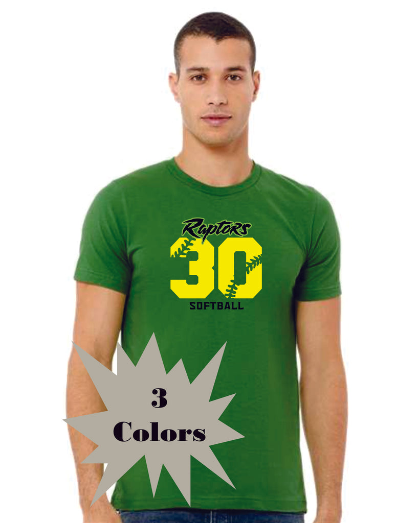 Raptors Softball NUMBER Tee- Ladies and Unisex Sizes