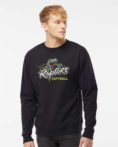 Raptors Softball Crewneck Sweatshirt- matte and glitter