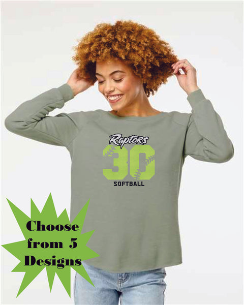 Raptors Softball Ladies Crewneck Sweatshirt