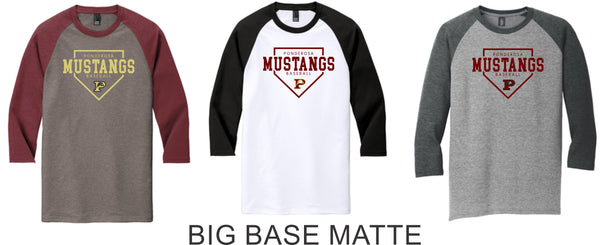 Pondo Baseball Unisex Raglan Tee- 12 Designs- Matte or Glitter