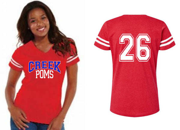 Creek Poms Varsity Tee- Matte or Glitter