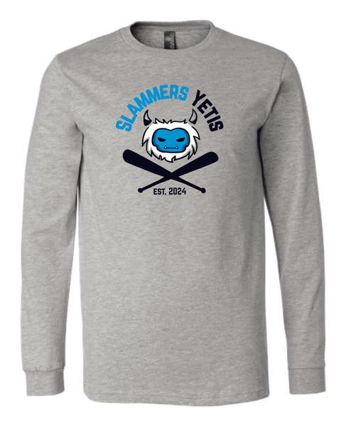 Slammers Yetis Unisex Long Sleeve Tee-Matte or Glitter