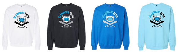 Slammers Yetis Crewneck Sweatshirt- matte or glitter