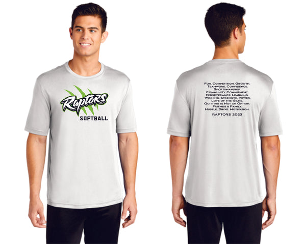 Raptors Softball 2023 Wicking Tee- Ladies, Unisex, and Youth