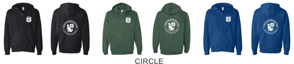 Parker Barkers Zip Up Hoodie- 3 designs
