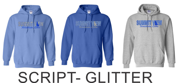 Summit View Basic Hoodie- 8 Designs- Matte or Glitter