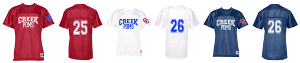 Creek Poms Football Jersey- 3 Colors