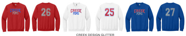 Creek Poms Crewneck Sweatshirt -Matte or Glitter