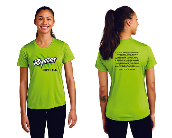 Raptors Softball 2023 Wicking Tee- Ladies, Unisex, and Youth