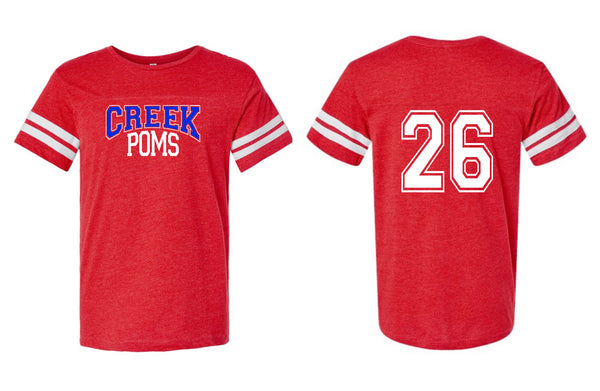 Creek Poms Varsity Tee- Matte or Glitter
