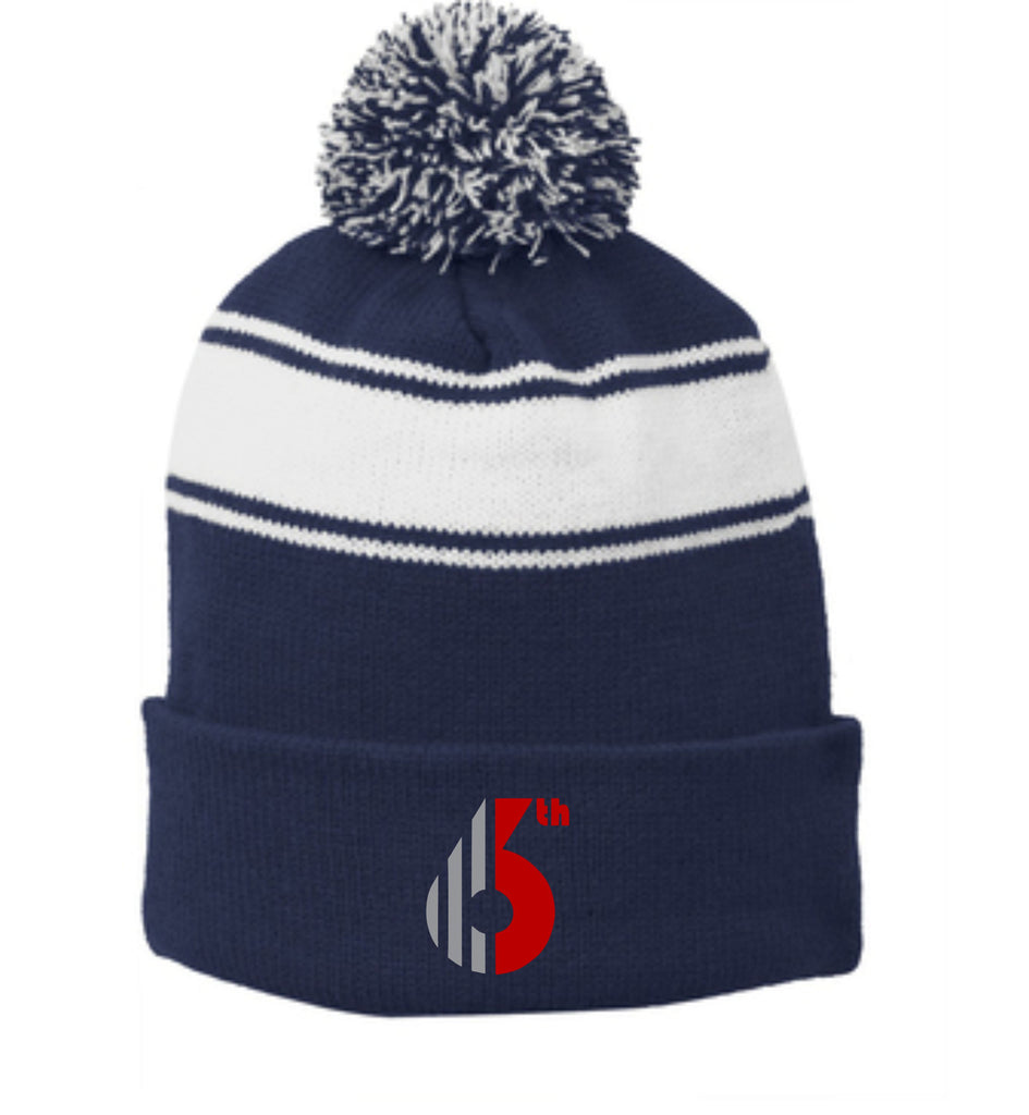 6th Tool Mavs Stripe Pom Pom Beanie- Embroidered