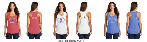 Creek Poms Triblend Ladies Tank- MATTE OR GLITTER