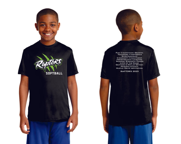 Raptors Softball 2023 Wicking Tee- Ladies, Unisex, and Youth