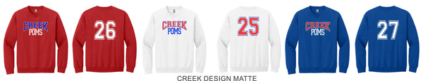 Creek Poms Crewneck Sweatshirt -Matte or Glitter
