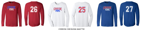 Creek Poms Unisex Long Sleeve Tee- 2 Designs