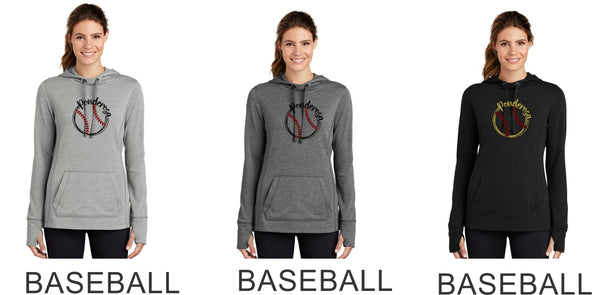 Pondo Baseball Ladies Wicking Fleece Hoodie- 5 Designs