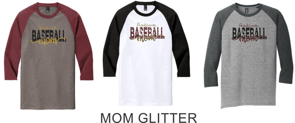 Pondo Baseball Unisex Raglan Tee- 12 Designs- Matte or Glitter