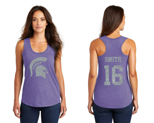 Spartans Football Triblend Ladies Tank- NEW DESIGN