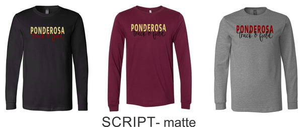 Pondo FAN Track & Field Bella Canvas Long Sleeve Tee- 4 Designs