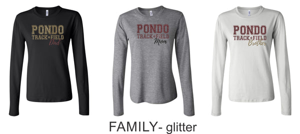 Pondo FAN Track & Field Ladies Bella Canvas Long Sleeve Tee- 4 Designs