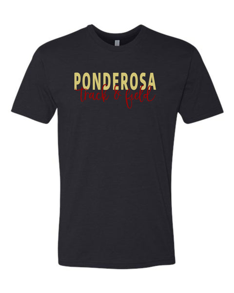 Pondo FAN Track & Field SCRIPT Tee- matte and glitter