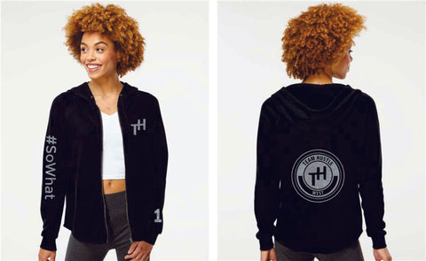Team Hustle West Ladies Full Zip Hoodie- 3 Designs GLITTER