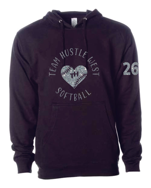 Team Hustle West Hoodie- 3 Designs GLITTER