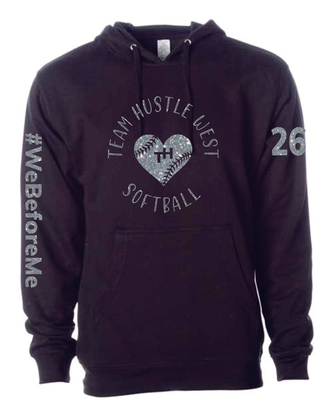 Team Hustle West Hoodie- 3 Designs GLITTER