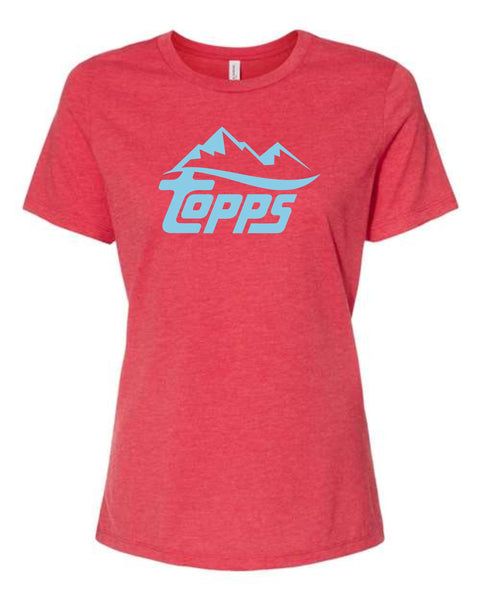 Rocky Mountain Topps Baseball Blue/Red Ladies Tee