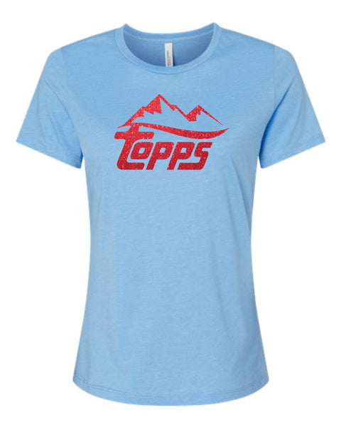 Rocky Mountain Topps Baseball Blue/Red Ladies Tee