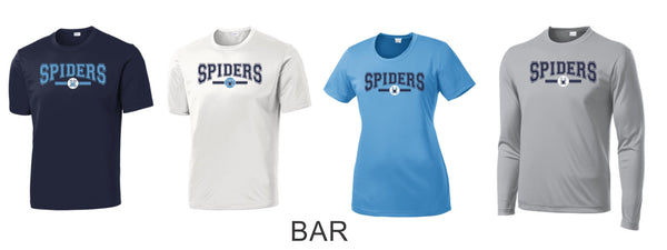 Spiders Wicking Tee- Youth, Ladies, Unisex sizes- Short and Long Sleeve