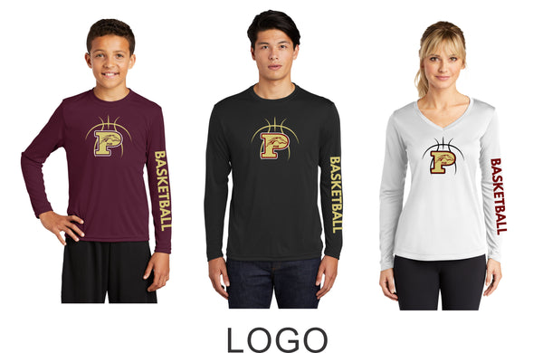Pondo Basketball Long Sleeve Wicking Tee- Youth, Ladies, Adult Sizes