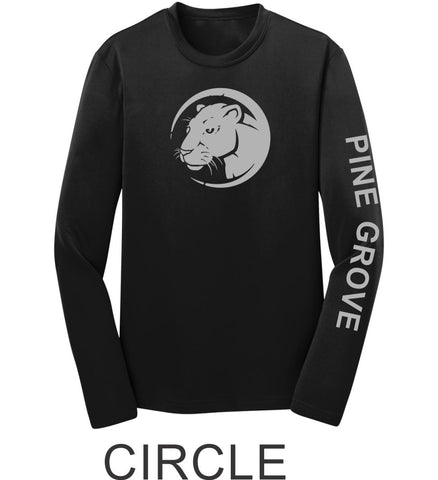 PGE Wicking Black Long Sleeve Tee- 3 designs