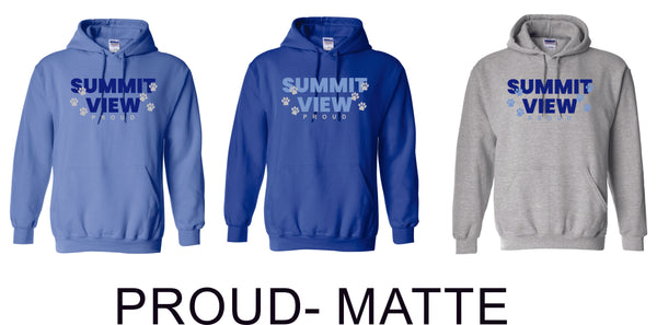 Summit View Basic Hoodie- 8 Designs- Matte or Glitter