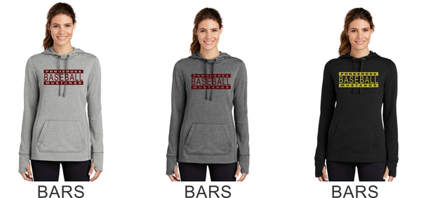 Pondo Baseball Ladies Wicking Fleece Hoodie- 5 Designs