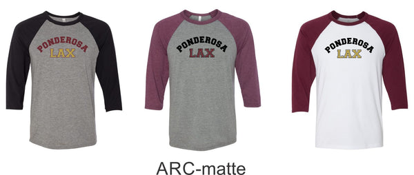 Pondo LAX Bella Canvas Unisex Raglan T-Shirt - 4 New Designs