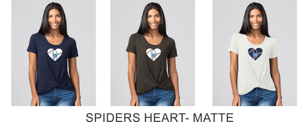 Spiders Twisted Tee- Ladies or Girls- 5 Designs