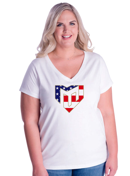 Magic Curvy Ladies Tee- USA Design-  Matte or Glitter