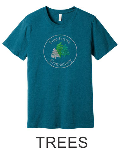 Pine Grove Heather Teal Tee- 4 designs