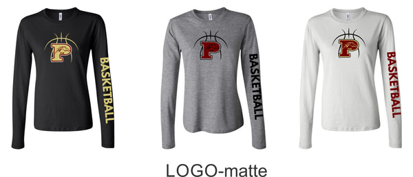 Pondo Basketball Ladies Bella Canvas Long Sleeve Tee- 4 Designs